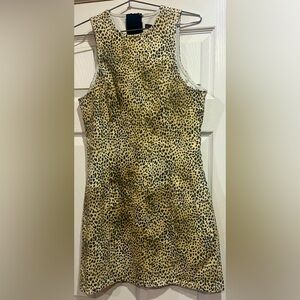 Alexander Wang Sheath Dress with Back Zip Micro Cheetah